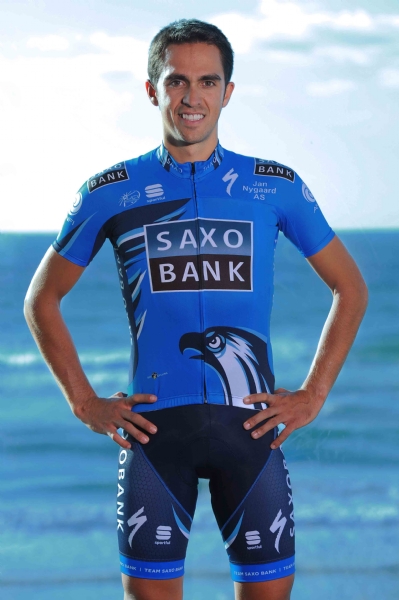 Alberto Contador in new Saxo Bank kit