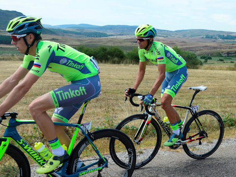 Alberto Contador and teammate cruising in Stage 3